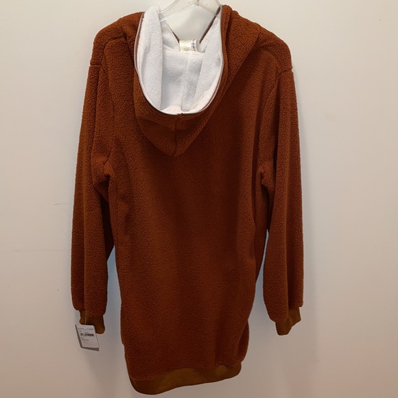 NWT Forgotten Grace by Nordstrom Faux Shearling Hooded Zip Front Cardigan Jacket - Picture 5 of 7